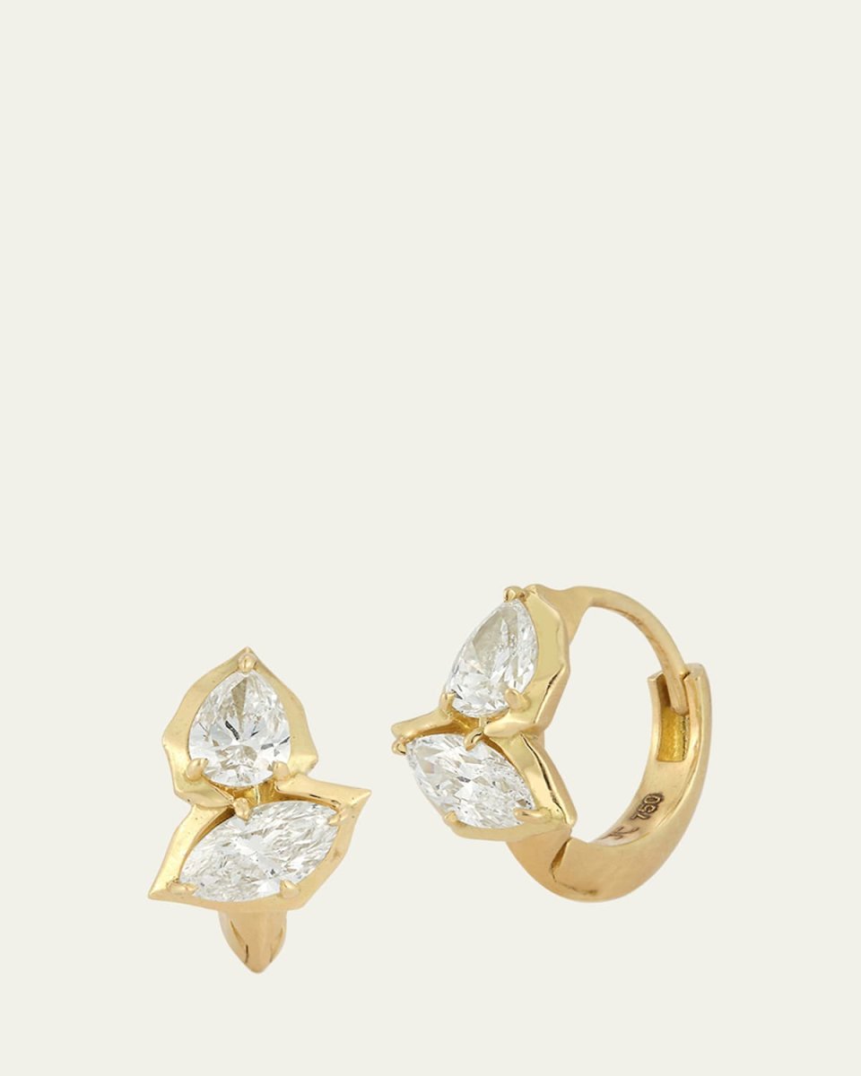 Poppy Huggie Earrings with Diamonds